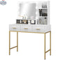 Sophia white makeup table with LED lights and three drawers, bedroom furniture by SLOTH Nation, featuring a sleek design.