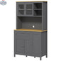 Brooks 71-inch grey 5-door kitchen cabinet with adjustable shelves by SLOTH Nation, showcasing sleek storage and modern design.