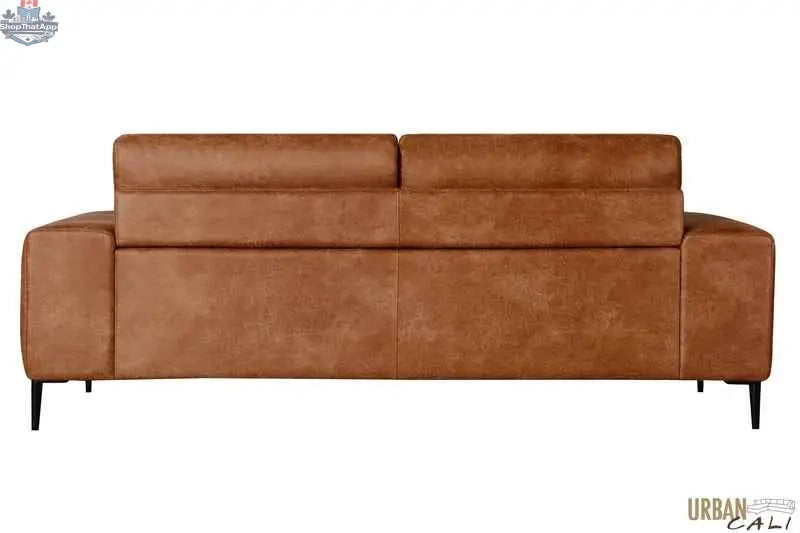 Rustic light brown Freeman loveseat by SLOTH Nation, featuring stylish comfort and modern design for living rooms.