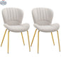 Set of 2 Lux Modern Dining Chairs by SLOTH Nation with cushioned backrests in cream white, stylish and comfortable for dining rooms.