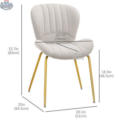 Set of 2 Lux Modern Dining Chairs with cushioned backrest in cream white by SLOTH Nation, featuring sleek design and comfortable seating.