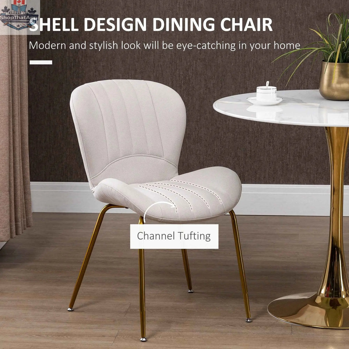 Set of 2 Lux Modern SLOTH Nation dining chairs with cushioned backrests in cream white, stylish and comfortable for dining rooms.
