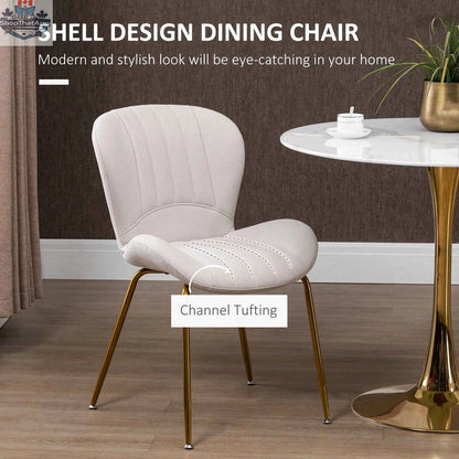 Set of 2 Lux Modern SLOTH Nation dining chairs with cushioned backrests in cream white, stylish and comfortable for dining rooms.