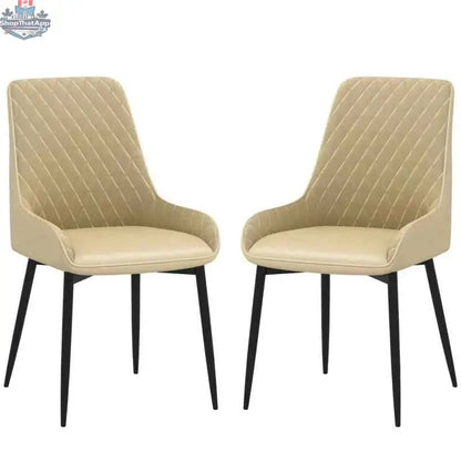 Set of two Blake modern dining chairs by SLOTH Nation in khaki with sleek contemporary design and padded seats.