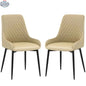 Set of two Blake modern dining chairs by SLOTH Nation in khaki with sleek contemporary design and padded seats.