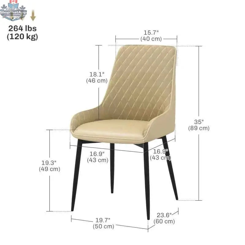 Set of two Blake modern dining chairs in khaki fabric from SLOTH Nation, featuring sleek design and comfortable seating