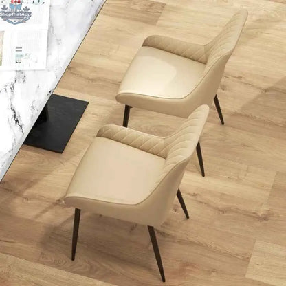 Set of two Blake modern dining chairs in khaki with sleek design and wooden legs from SLOTH Nation.