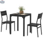 Black 3-piece dining set by SLOTH Nation, compact furniture for small spaces with a table and two chairs in a modern design.
