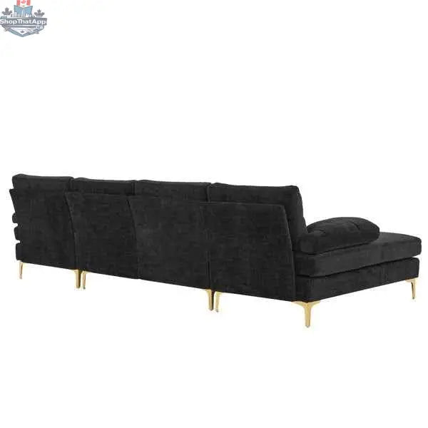 Willow U-Shaped Modular Sectional Sofa by SLOTH Nation, showcasing plush fabric cushions and versatile living room furniture arrangement.