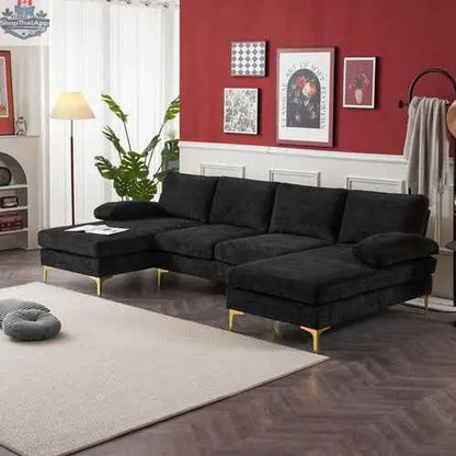 Willow U-Shaped Modular Sectional Sofa by SLOTH Nation, showcasing plush upholstery and versatile living room setup.