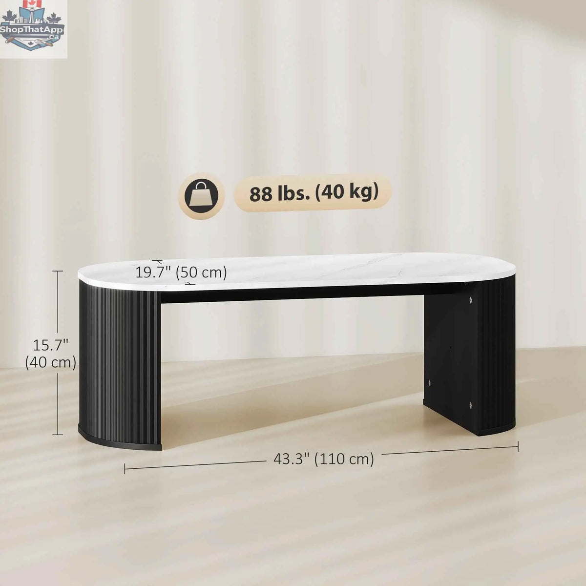 Modern black faux-marble coffee table by SLOTH Nation with sleek, minimalist design and sturdy legs for contemporary living rooms.