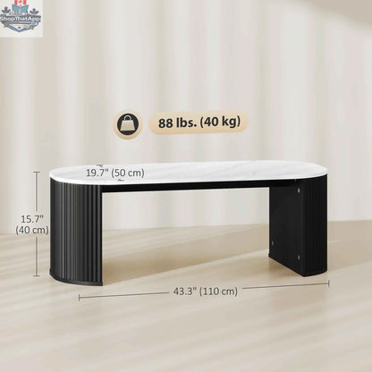 Modern black faux-marble coffee table by SLOTH Nation with sleek, minimalist design and sturdy legs for contemporary living rooms.