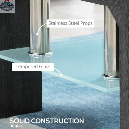 Sutton glass coffee table with grey tempered glass top and sleek metal frame by SLOTH Nation, modern furniture piece.