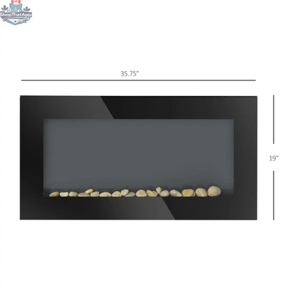 SLOTH Nation Marley 36-inch electric fireplace heater, freestanding and wall-mounted with eco mode, in a modern home décor setting.