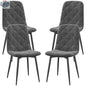 Set of four grey Arbor upholstered dining chairs with steel legs by SLOTH Nation, showcasing modern kitchen and dining furniture.