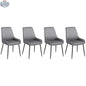 Set of four Blake vegan leather dining chairs by SLOTH Nation featuring grey color and diamond tufting for stylish kitchen seating.