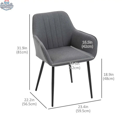 Set of two dark grey Robbie dining chairs with armrests by SLOTH Nation, showcasing modern kitchen and dining room furniture.