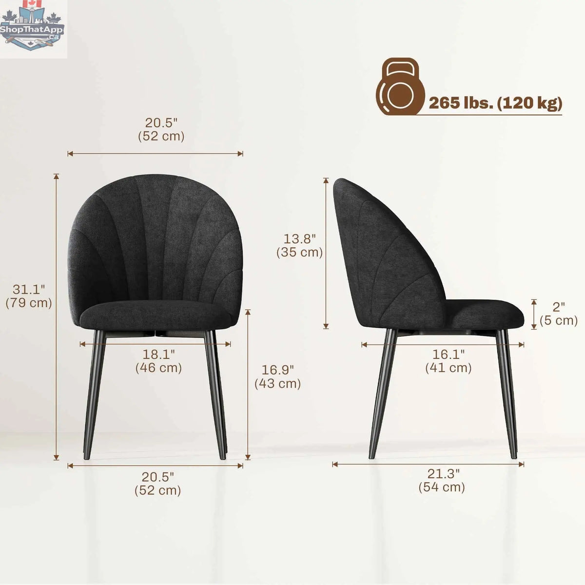 Set of four Skylar Black Modern Dining Chairs by SLOTH Nation, stylish and comfortable home kitchen and dining furniture.