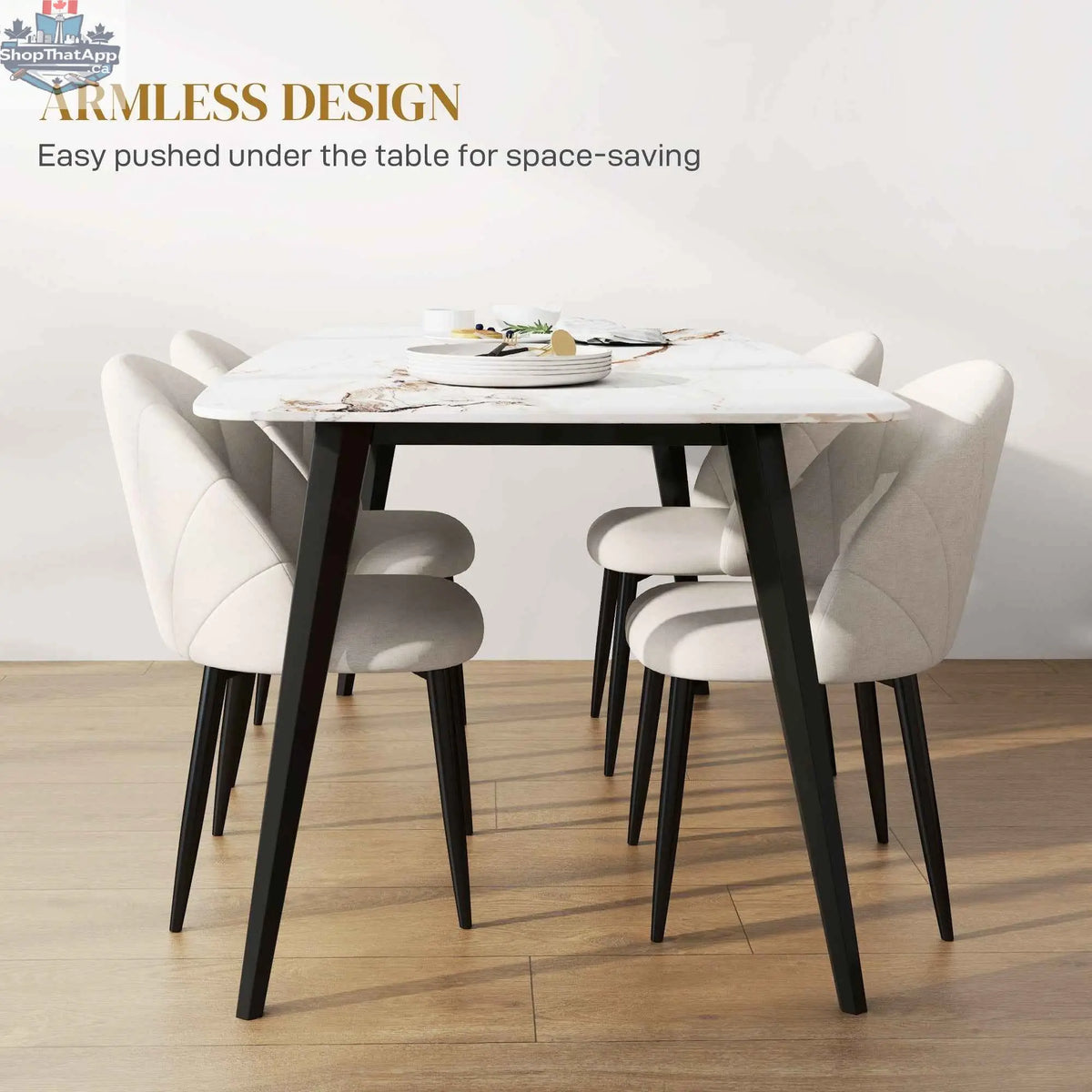 Set of four Skylar modern dining chairs in cream white by SLOTH Nation, stylish and comfortable kitchen and dining furniture.