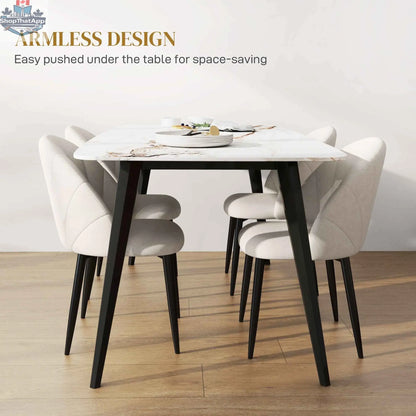 Set of four Skylar modern dining chairs in cream white by SLOTH Nation, stylish and comfortable kitchen and dining furniture.