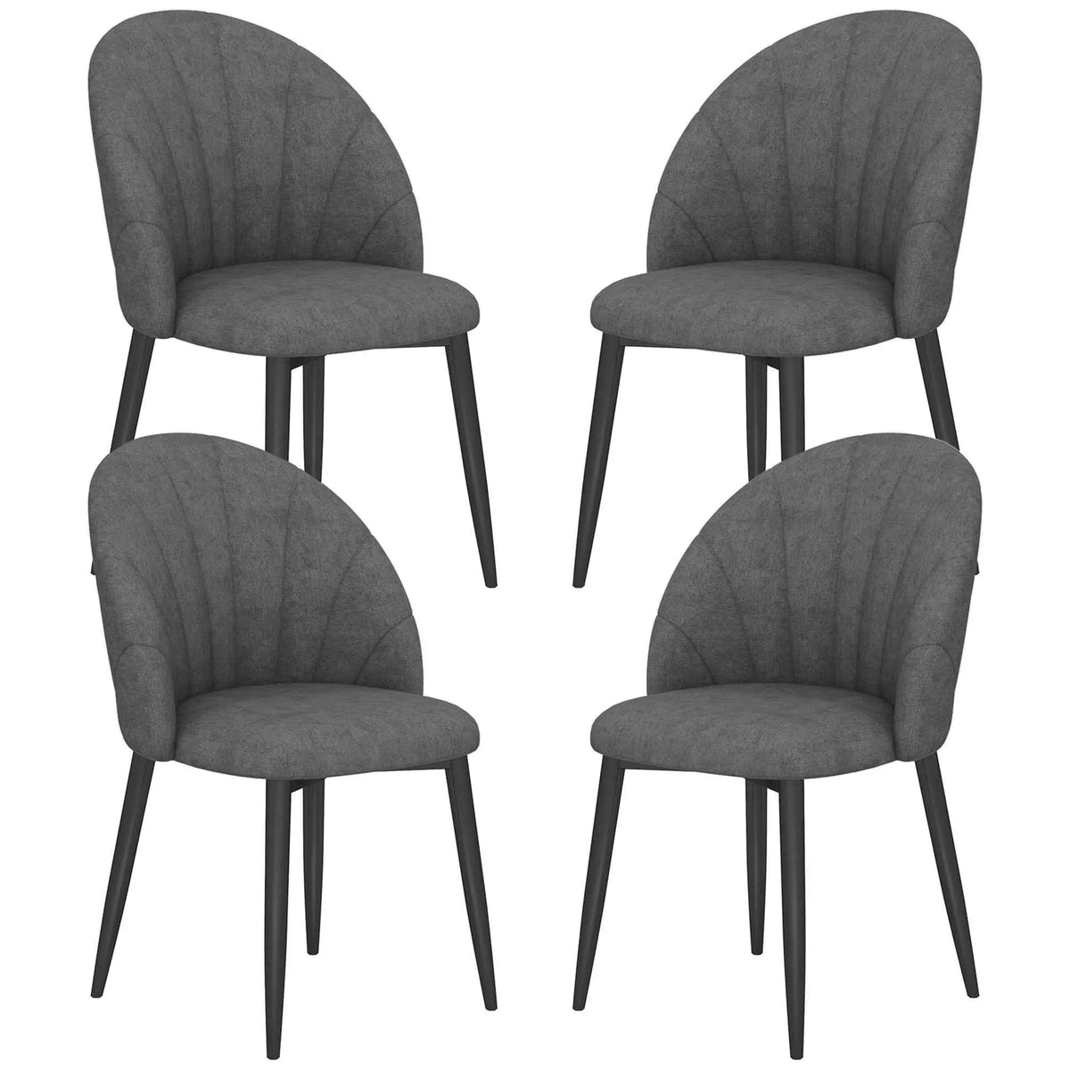 Set of four Skylar modern dark grey dining chairs by SLOTH Nation, featuring sleek design for contemporary kitchen and dining room.