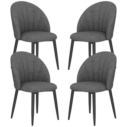 Set of four Skylar modern dark grey dining chairs by SLOTH Nation, featuring sleek design for contemporary kitchen and dining room.