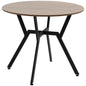 Ainsley 35-inch round dining table with brown finish and steel frame, suitable for kitchen and dining room furniture.