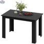 Black 47-inch dining table by SLOTH Nation, designed for 4 to 6 people, with a sleek modern look for kitchen or dining room.
