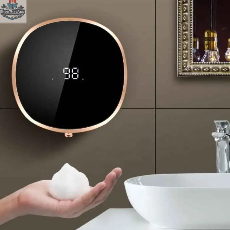 SLOTH Nation touchless automatic foam soap dispenser for home cleaning, showing sleek design and sensor mechanism.