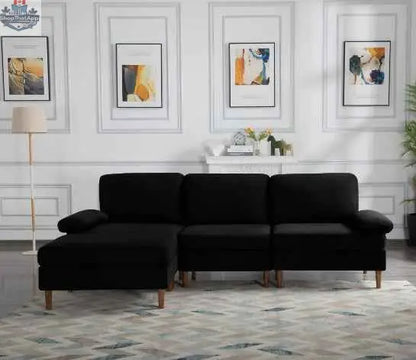SLOTH Nation Harrison Modular Sectional Sofa in a neutral fabric, showing its spacious, versatile living room seating arrangement.
