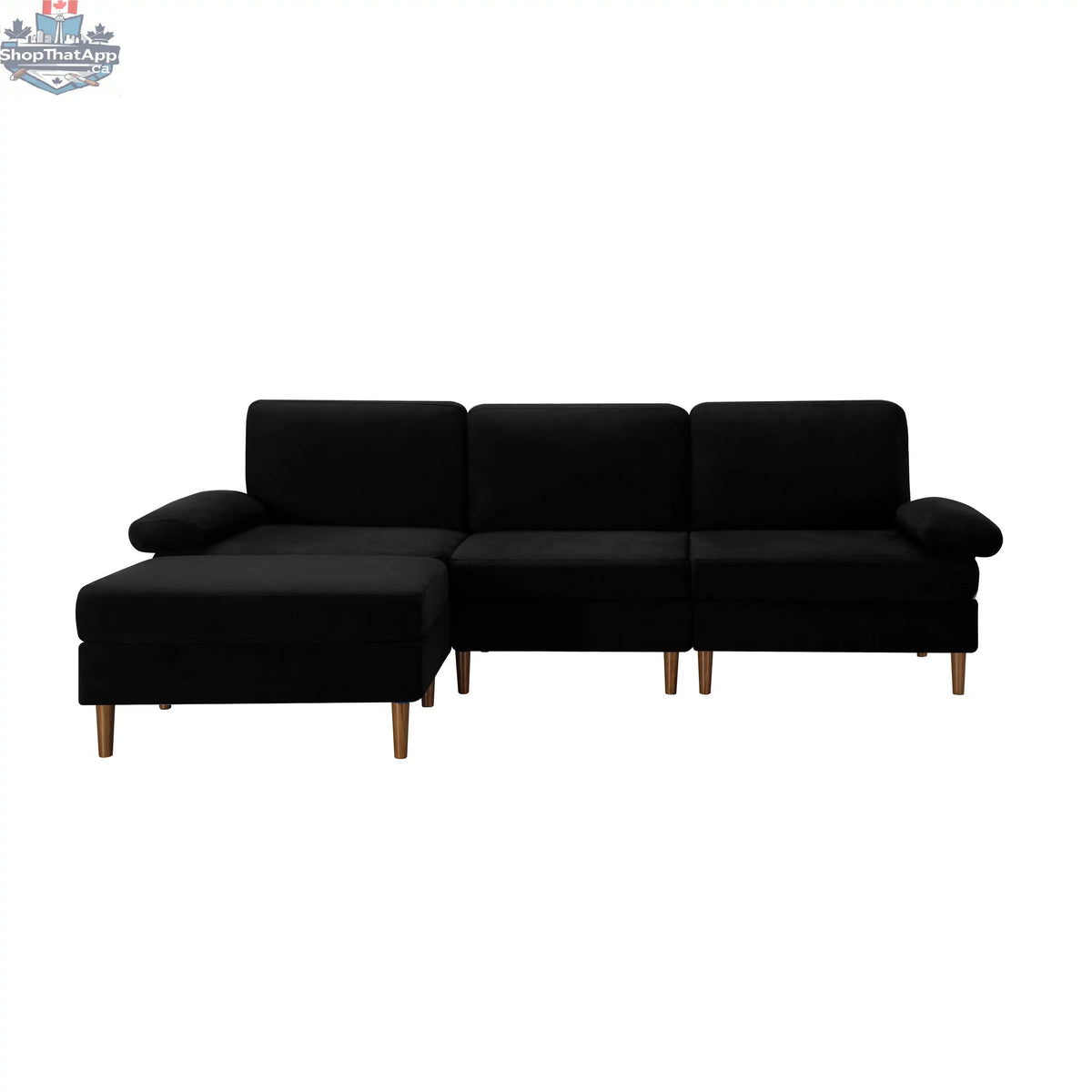 SLOTH Nation Harrison Modular Sectional Sofa in neutral fabric, showcasing its versatile design and plush seating for living rooms.