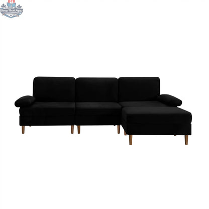 SLOTH Nation Harrison Modular Sectional Sofa in neutral fabric, 102.4 inches long, showcasing versatile living room furniture.