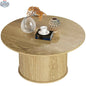 Modern cedar Nordic center table by SLOTH Nation with fluted base and oak finish, measuring 31.5 inches for living room decor.