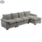Grey GABI right hand facing sectional with chaise lounge, modern living room furniture from SLOTH Nation.