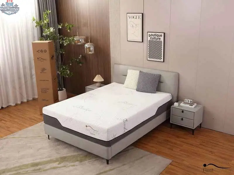 12-inch Bamboo Cool Gel Mattress by SLOTH Nation with memory foam, available in 3 sizes for comfort and support.