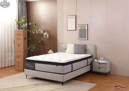 14-inch Euphoria Hybrid Mattress by SLOTH Nation featuring plush cooling pillow top, gel memory foam, and pocket coils.