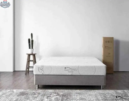 8-inch bamboo memory foam mattress by SLOTH Nation, showcasing plush surface and supportive construction for restful sleep.