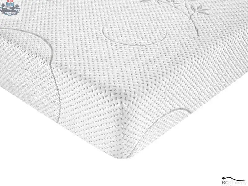8-inch bamboo memory foam mattress by SLOTH Nation, showing plush surface and supportive foam layers for comfort.