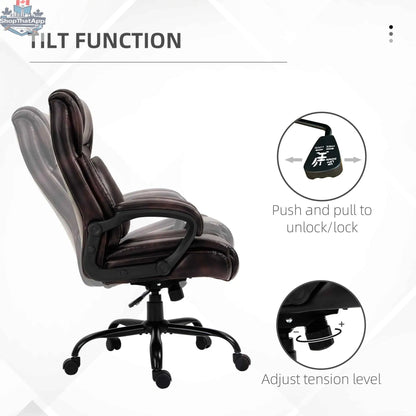 Brown SLOTH Nation Joel executive office chair with high back, adjustable height, and 400LBS capacity, suitable for professional office use.