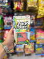 Colorful Sour Strips Rainbow Candy from Snack Bar Co, showing vibrant, chewy, fruity candies in a 96g package.