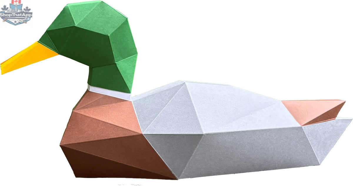 Sofs Lifestyle DIY 3D duck origami kit with colorful paper sheets and instructions for creating a paper model duck.