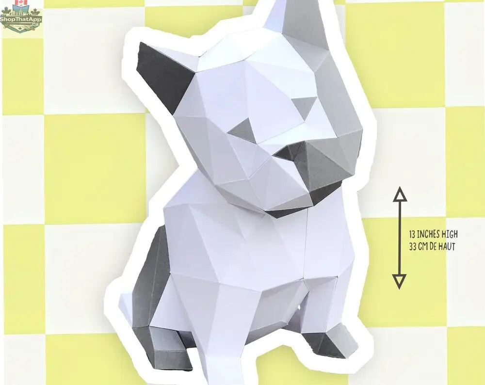 DIY puppy origami kit by Sofs Lifestyle featuring 3D paper model set with colorful paper sheets and folding instructions