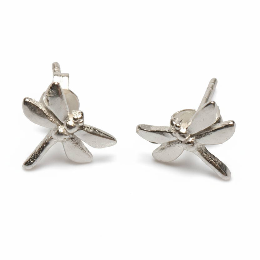 Dragonfly Silver Stud Earrings for Elegant Style - Shopthatapp.ca