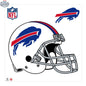 Large 36x36 inch Buffalo Bills helmet decal wall decor featuring premium NFL design by Sports Decor.