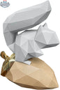 Gray squirrel paper origami model from Sofs Lifestyle DIY 3D origami kit, showing detailed paper craftsmanship and nature-inspired design.