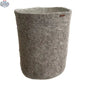 Grey Wool Felt Storage Basket — Hand-Felted NZ Wool, 12.5" H x 11" D (Grey/White) - Shopthatapp.ca