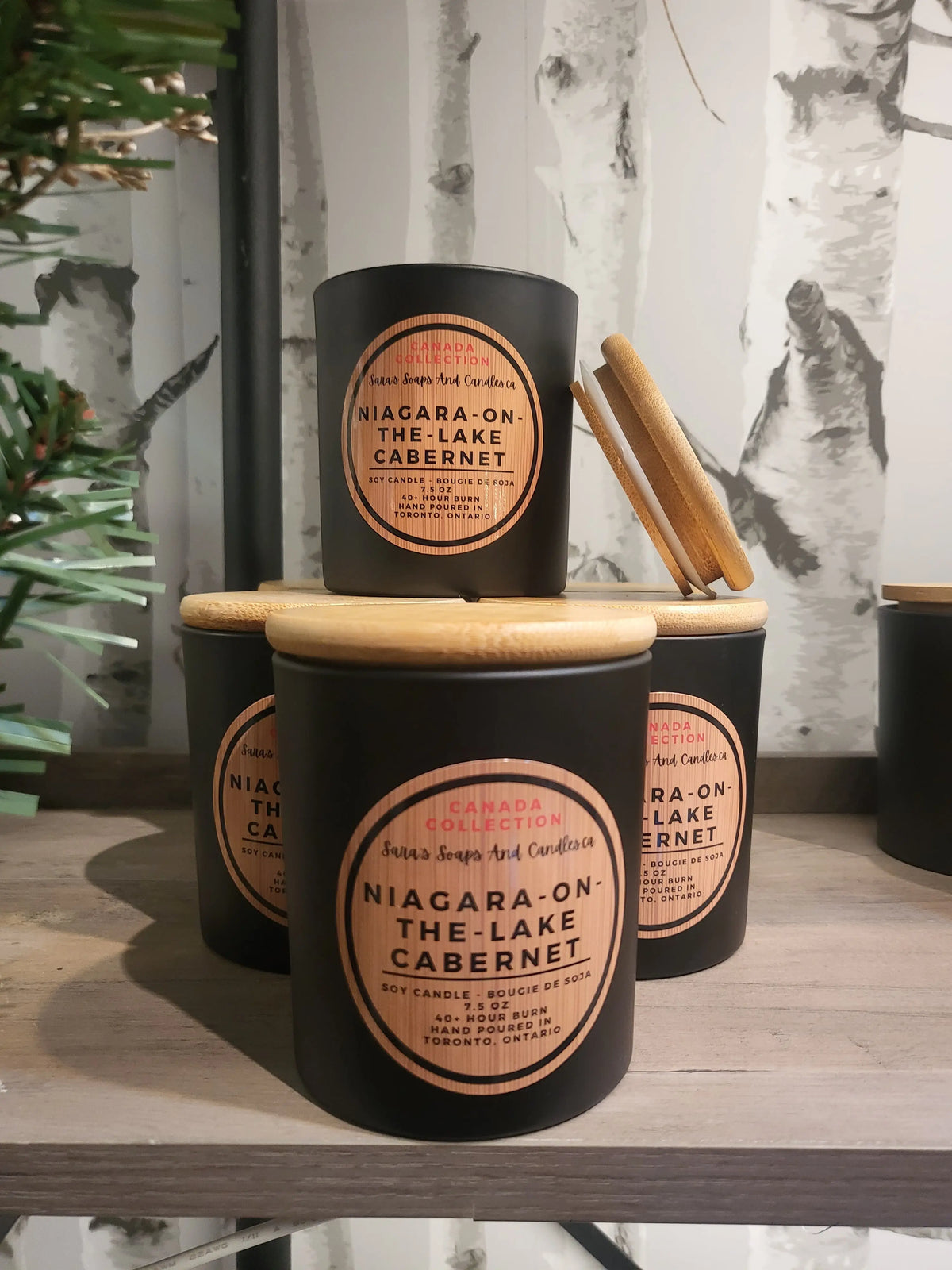 Niagara on the Lake Cabernet Candle by Stopandsmellthecandles with wood wick for a relaxing ambiance.