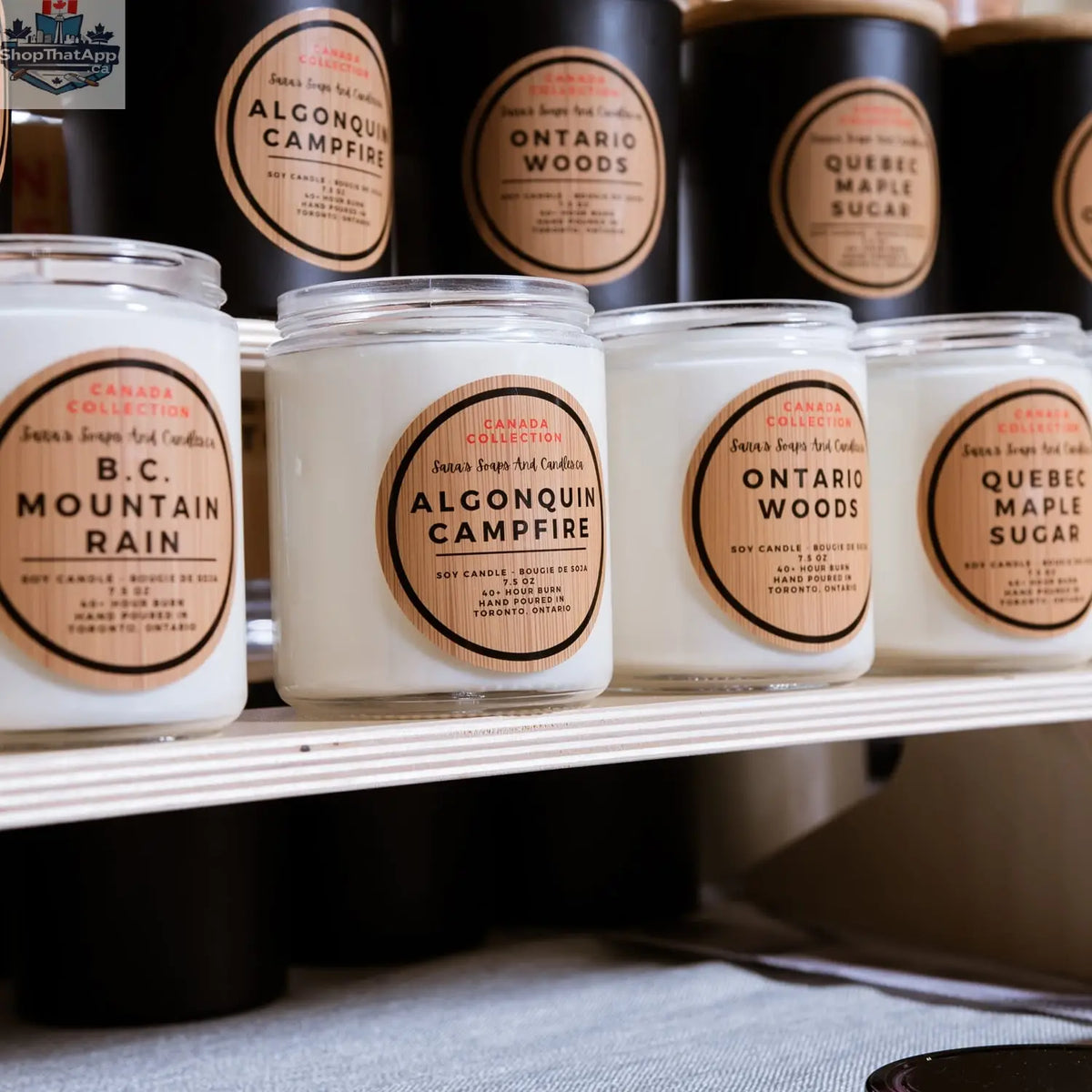 Ontario Woods soy candle with wood wick in 8oz size, natural scented relaxation candle by Stopandsmellthecandles.