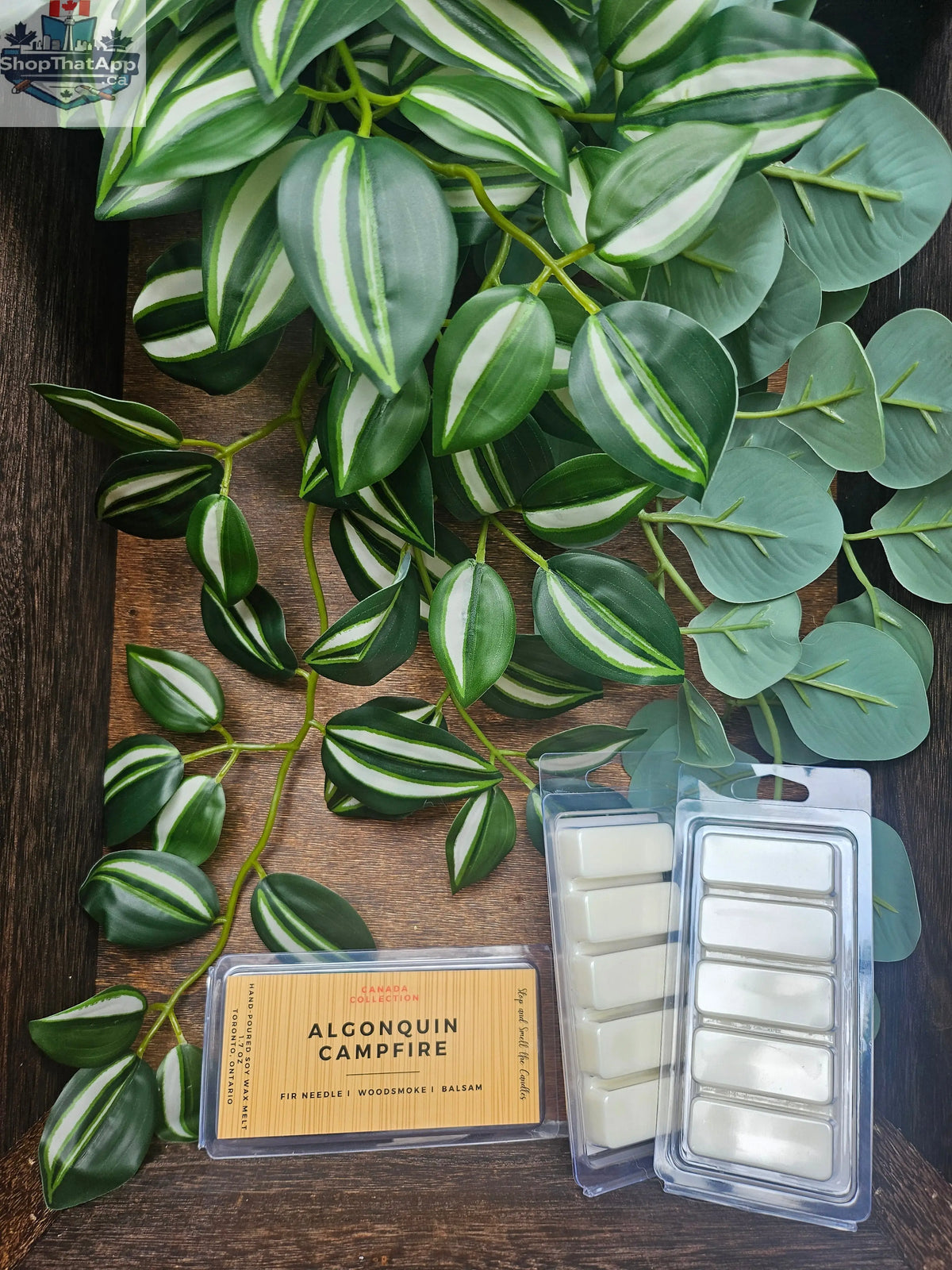 Wax melt bar Algonquin Campfire by Stopandsmellthecandles, 1.75oz soothing fragrance with rustic campfire scent and wax pieces.