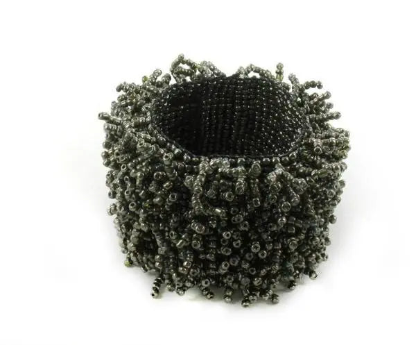 Stretchy beaded urchin bracelet by Suzie Blue Canada featuring colorful beads and a comfortable, versatile design.